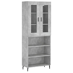 vidaXL Buffet haut Gris béton 69,5x34x180 cm Bois d'ingénierie