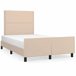 vidaXL Cadre de lit sans matelas cappuccino 120x200 cm similicuir