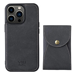 Coque en TPU + PU VILI détachable 2-en-1, magnétique avec porte-carte noir pour iPhone 13 Pro 6.1 pouces