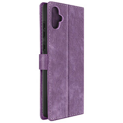 Avizar Etui pour Samsung Galaxy A05 Simili Cuir Effet Brossé Dragonne Violet