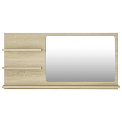 Maison Chic Miroir moderne de salle de bain,Décoration Miroir mural Bain Chêne sonoma 90x10,5x45 cm -MN98087 pas cher