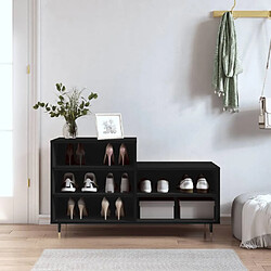 Maison Chic Armoire à Chaussures Noir,Meuble de Rangement à Chaussures 102x36x60 cm Bois d'ingénierie -MN14402