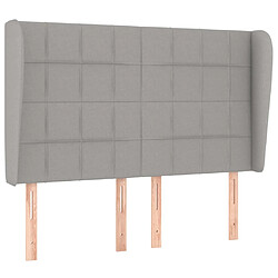 vidaXL Tête de lit avec oreilles Gris clair 147x23x118/128 cm Tissu