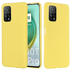 Coque en silicone liquide super mince jaune pour votre Xiaomi Mi 10T 5G/Mi 10T Pro 5G