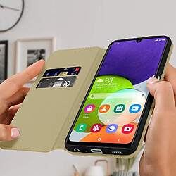 Avis Avizar Housse Samsung Galaxy A22 Portefeuille Fonction Support Vidéo doré