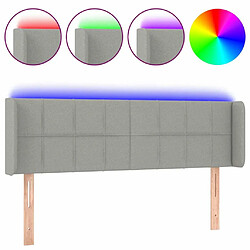 Maison Chic Tête de lit scandinave à LED,meuble de chambre Gris clair 147x16x78/88 cm Tissu -MN75967