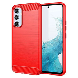 Htdmobiles Coque pour Samsung Galaxy A54 5G - housse etui silicone gel carbone + verre trempe - ROUGE