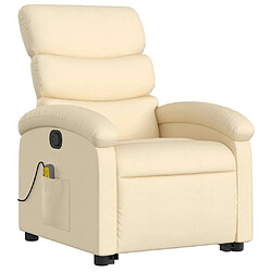 Avis vidaXL Fauteuil inclinable de massage Crème Tissu