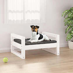 vidaXL Lit pour chien Blanc 55,5x45,5x28 cm Bois de pin solide