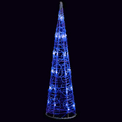 vidaXL Cône lumineux décoratif pyramide à LED Acrylique Bleu 60 cm