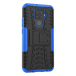 Wewoo Coque Renforcée Pour Huawei Nova 5i Pro Texture de pneu TPU + PC Antichoc avec support bleu