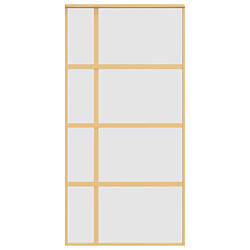 Avis vidaXL Porte coulissante doré 102,5x205 cm verre ESG dépoli aluminium