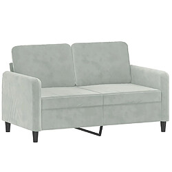 Maison Chic Canapé à 2 places,Sofa de Salon,Canapé droit Gris clair 120 cm Velours -GKD842230