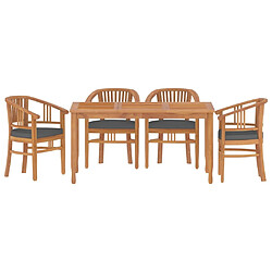 Maison Chic Ensemble de salle à manger de jardin 5 pcs,Table et chaises d'extérieur Bois de teck massif -GKD188474