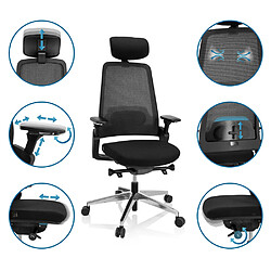 Avis Chaise de bureau / Fauteuil pivotant BRACIO Tissu noir hjh OFFICE