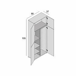 Inside 75 Armoire multifonctionnel LOKO blanc 4 portes 4 étagères