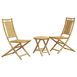 vidaXL Ensemble de bistro 3 pcs bambou