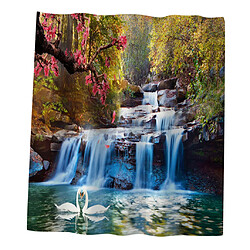 Avis Bain Rideau De Douche Salle De Bains Fourniture Tour Eiffel / Mountain Stream Print Bleu