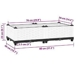 vidaXL Lit surélevé 80x40x23 cm Polypropylène pas cher