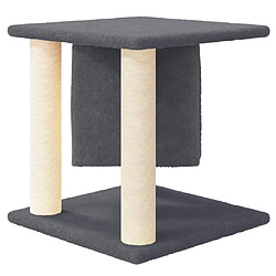 Acheter Arbre à chat avec griffoirs,niche pour chat en sisal Gris foncé 37 cm -MN47388