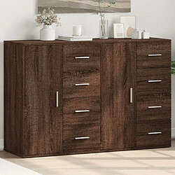 vidaXL Buffets 2 pcs chêne marron 59x39x80 cm bois d'ingénierie