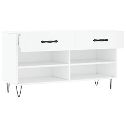 Maison Chic Banc à chaussures | Meuble de rangement à chaussures Meuble d'Entrée blanc 102x35x55 cm bois d'ingénierie -MN18204 pas cher