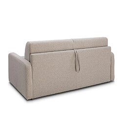 Avis Inside 75 Canapé convertible express MAC MAHON sommier lattes 160cm matelas 16cm tissu tweed beige