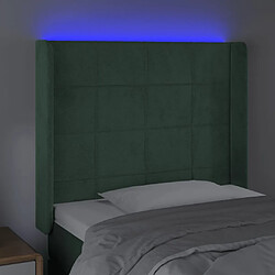 Avis Maison Chic Tête de lit moderne à LED lumineuse pour chambre - Décoration de lit Vert foncé 93x16x118/128 cm Velours -MN81876