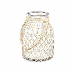 Gift Decor Bougeoir Boîte Blanc Transparent verre Corde 20 x 30 cm (4 Unités)