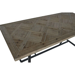 Avis Pegane Table à manger, table de repas rectangulaire en bois coloris naturel et métal noir - longueur 195 x profondeur 90 x Hauteur 76 cm