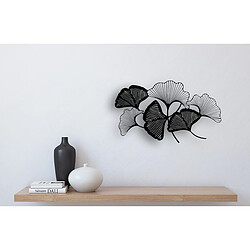 EPIKASA Décoration en Métal Ginkgo, Noir, Métal, 70x1,5x40 cm pas cher