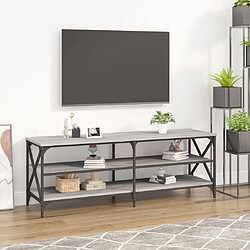 Maison Chic Meuble TV scandinave gris - Banc TV pour salon Sonoma 140x40x50 cm bois d'ingénierie -MN79565