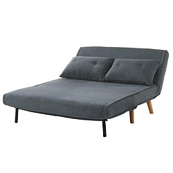 Vente-Unique Canapé 2 places convertible en tissu VALERIO - Gris pas cher