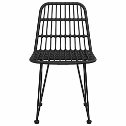 Acheter Maison Chic Lot de 2 Chaises de jardin,Fauteuil d'extérieur Noir 48x62x84 cm Résine tressée -MN71829