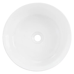 ML-Design Lavabo en Céramique en Blanc Brillant, Ø 410x180 mm, Forme Ronde, Vasque á Poser, Design Moderne, Lavabo à Main, Lavabo de Comptoir Élégant, pour la Salle de Bains et WC Invités