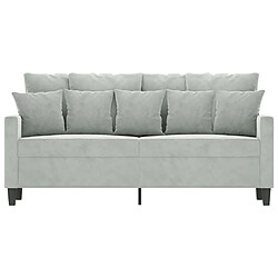 Avis Maison Chic Canapé à 2 places,Sofa de Salon,Canapé droit Gris clair 140 cm Velours -GKD914899