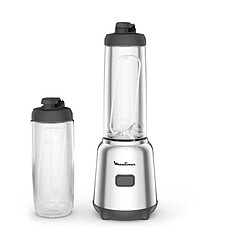 MOULINEX LM15FD10 Mini Blender 2 bouteilles a emporter en Tritan de qualité supérieure, Compact, Lames amovibles faciles a net