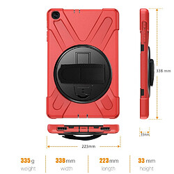 Acheter Coque en TPU + Silicone combo en forme de X rouge pour votre Samsung Galaxy Tab A 10.1 (2019) SM-T515