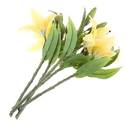 Avis 5 pièces / feutre artificiel lys fleur mariage maison bouquet décor jaune