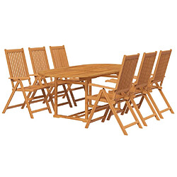 Avis Maison Chic Mobilier à dîner 7 pcs de jardin - Ensemble table et chaises d'extérieur - Salon/Mobilier de jardin classique en Bois d'acacia solide -MN46746