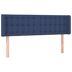 Maison Chic Tête de lit scandinave avec oreilles,meuble de chambre Bleu 147x16x78/88 cm Tissu -MN49632