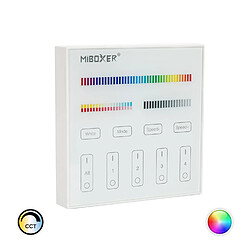 Ledkia Télécommande Murale RF pour Variateur LED RGB + CCT 4 Zones MiBoxer B4 Blanc