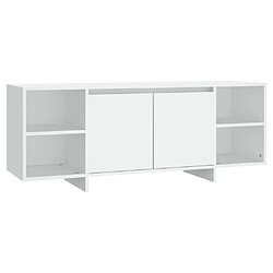 vidaXL Meuble TV blanc 130x35x50 cm bois d'ingénierie