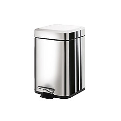 Kiamami Valentina POUBELLE CARRÉE ACIER INOX DE 3 LITRES À PÉDALE