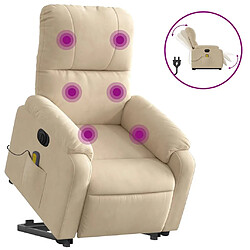 vidaXL Fauteuil inclinable de massage électrique crème