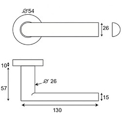 Poignées de porte modèle bastide grade 3 - inox brossé x2