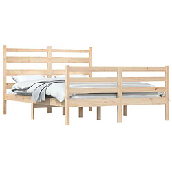 Avis Maison Chic Lit adulte - Lit simple Cadre de lit,Structure du lit Contemporain Bois de pin massif 160x200 cm -MN65039