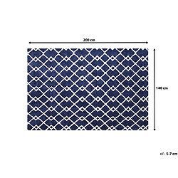 Beliani Tapis rectangulaire bleu 140 x 200 cm SERRES