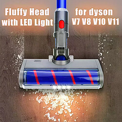 Brosse à rouleau pelucheux avec lumière LED, rallonge de remplacement pour aspirateur Dyson V7 V8 V10