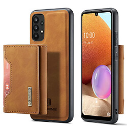 Dg.Ming Coque en TPU avec béquille à trois volets, magnétique, hybride avec fonction de charge marron pour votre Samsung Galaxy A32 4G (EU Version)